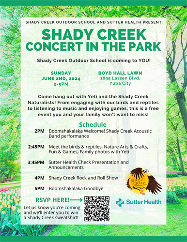 Shady creek concert in the park event schedule